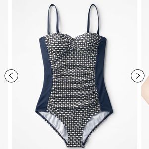 Boden Amalfi Bandeau Swimsuit Apple Geo Print 6